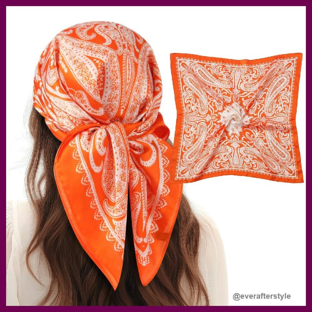 Silk-Like Satin Hair Scarf Elegant Bandana Head Wrap Chic Accessory